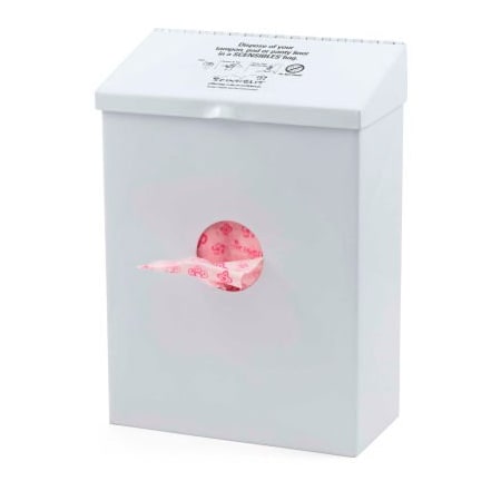 Hospeco Scensibles Combination Receptacle Dispenser, White Metal - CDWM